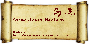 Szimonidesz Mariann névjegykártya